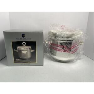 Vintage Royal Limited Silver Silver Plated Ice Bucket With Tongs 1995 NOS